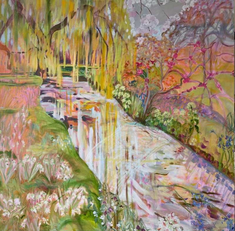 Weeping willow ' 153cm x 153cm  oils on canvas 2023